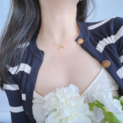 [Revel Jewelry]Sparkling "A" Shape Necklace