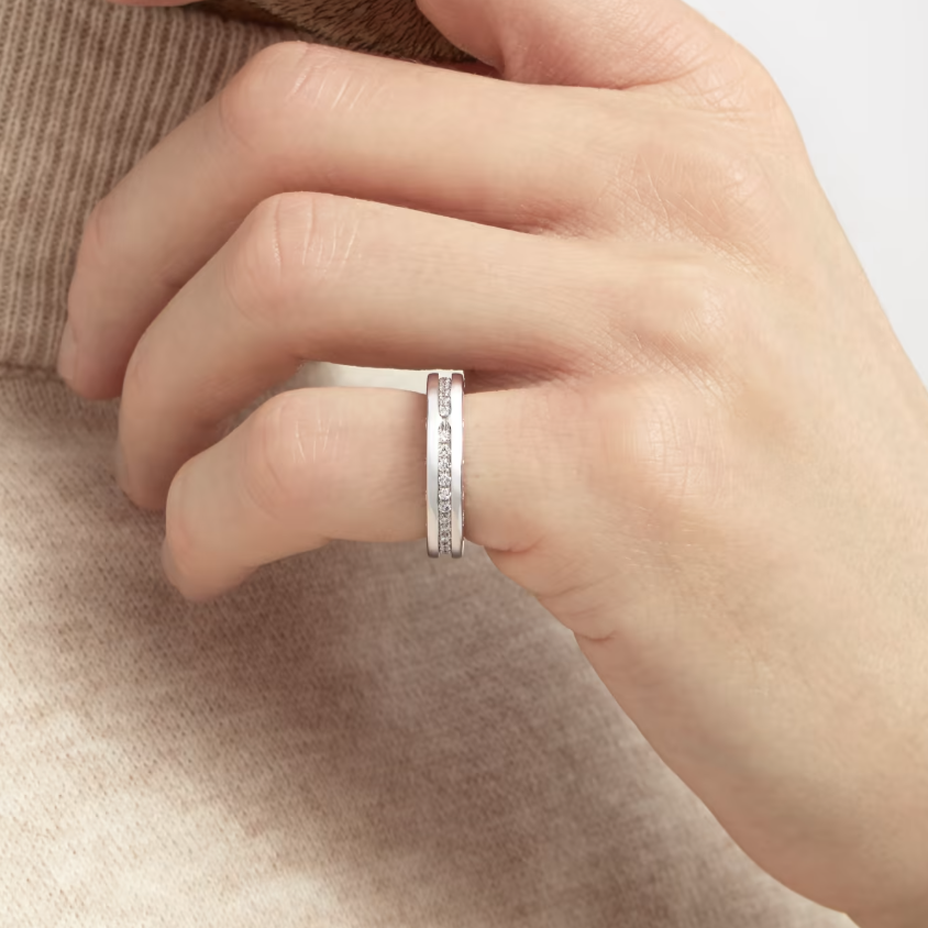 [Revel]ZERO 1 ONE-BAND PAVED DIAMONDS ON THE SPIRAL RING