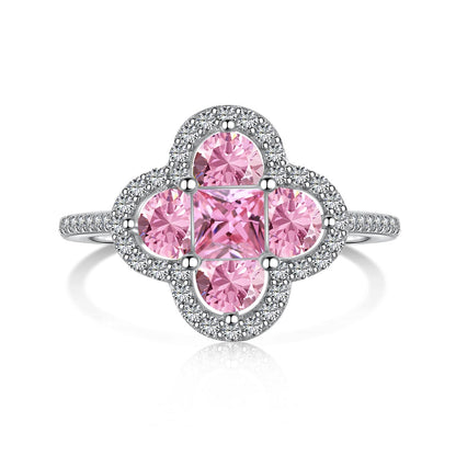 [Revel Jewelry]Luxurious Eternity Flower Shape Banquet Ring
