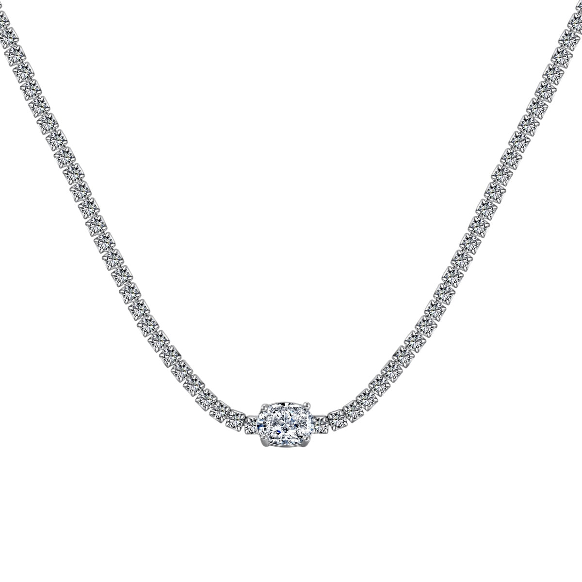 [Revel Jewelry]1.0 Carat Shining Oval Cut Necklace