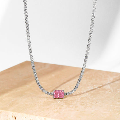 [Revel Jewelry]2.0 carat Ornate Emerald Cut Necklace