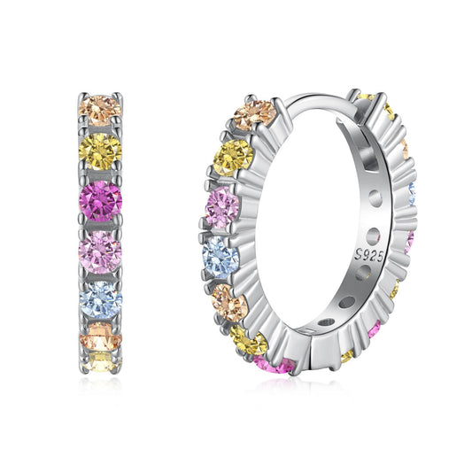 [Revel Jewelry]Radiant Colorful Round Cut Earrings
