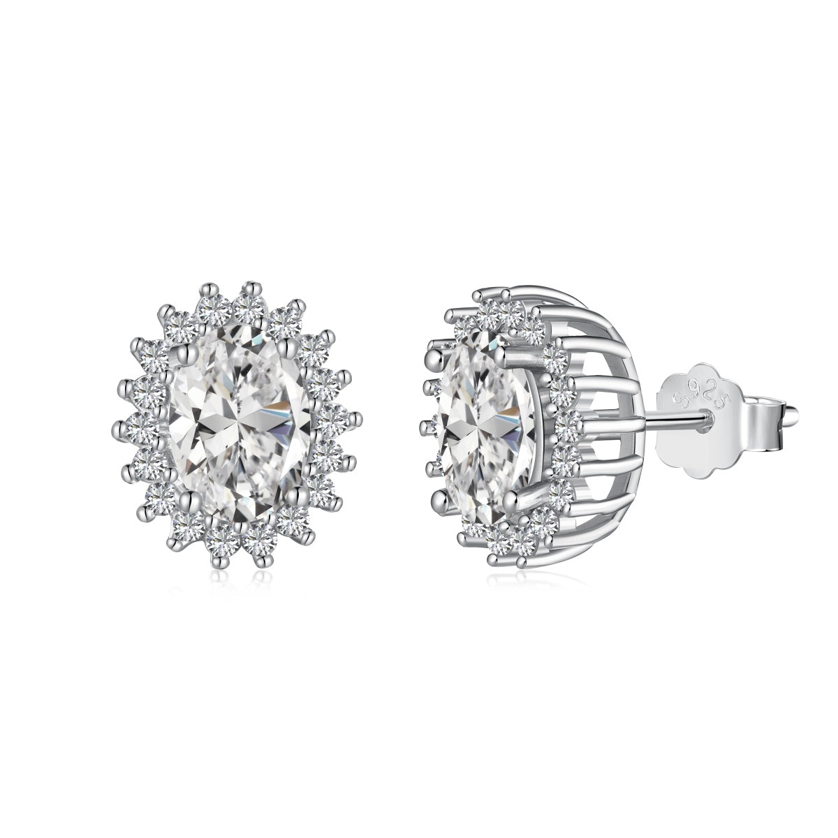 [Revel Jewelry]Delicate Radiant Oval Cut Daily Earrings