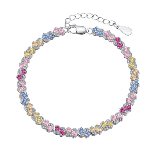 [Revel Jewelry]Ornate Colorful Flower Shape Party Bracelet