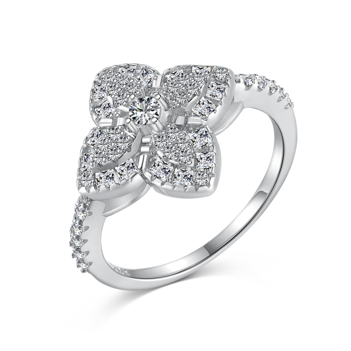 [Revel Jewelry]Luxurious Colorful Flower Shape Banquet Ring