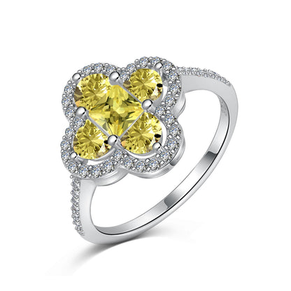 [Revel Jewelry]Luxurious Eternity Flower Shape Banquet Ring