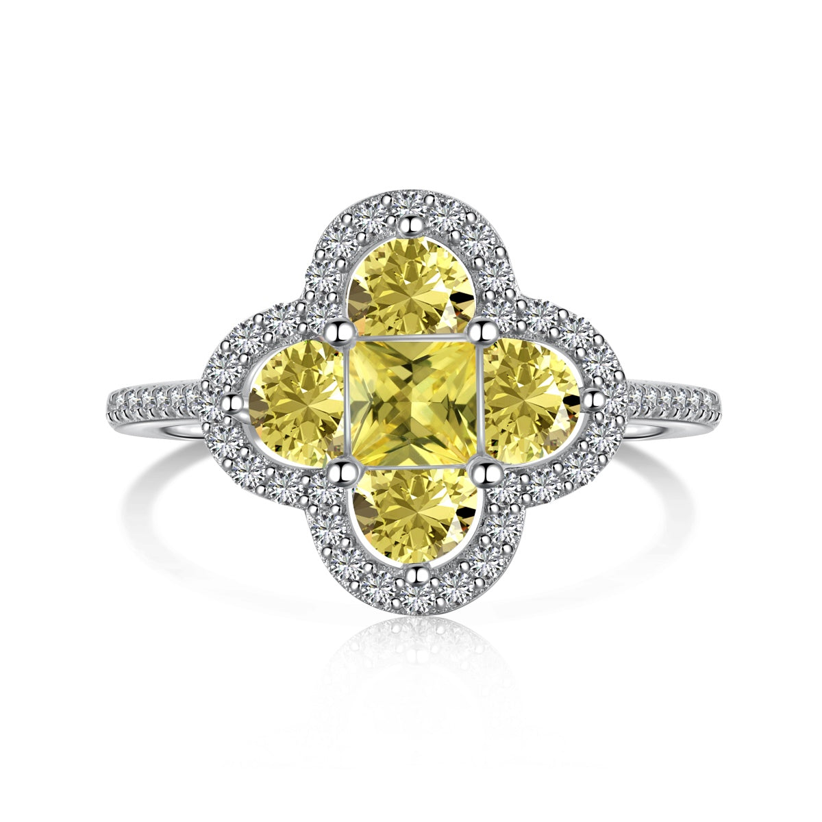 [Revel Jewelry]Luxurious Eternity Flower Shape Banquet Ring