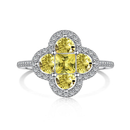 [Revel Jewelry]Luxurious Eternity Flower Shape Banquet Ring