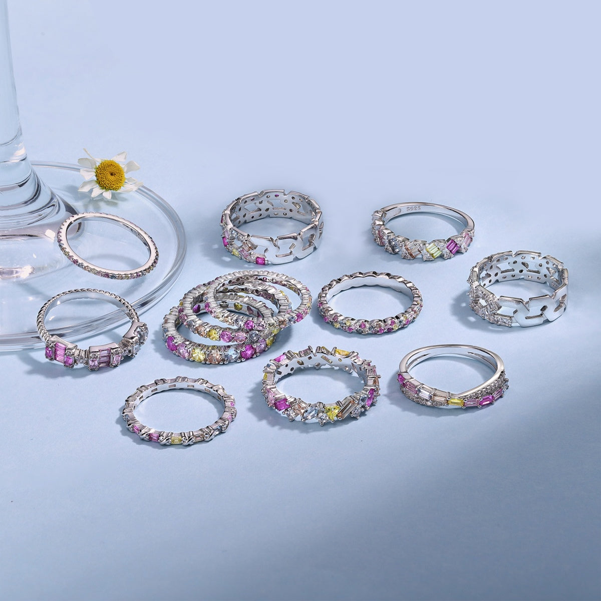 [Revel Jewelry]Radiant Sparkling Round Cut Daily Ring