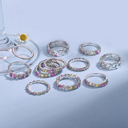 [Revel Jewelry]Radiant Sparkling Round Cut Daily Ring