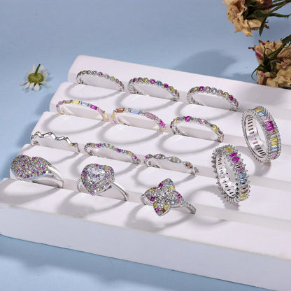 [Revel Jewelry]Radiant Sparkling Round Cut Daily Ring