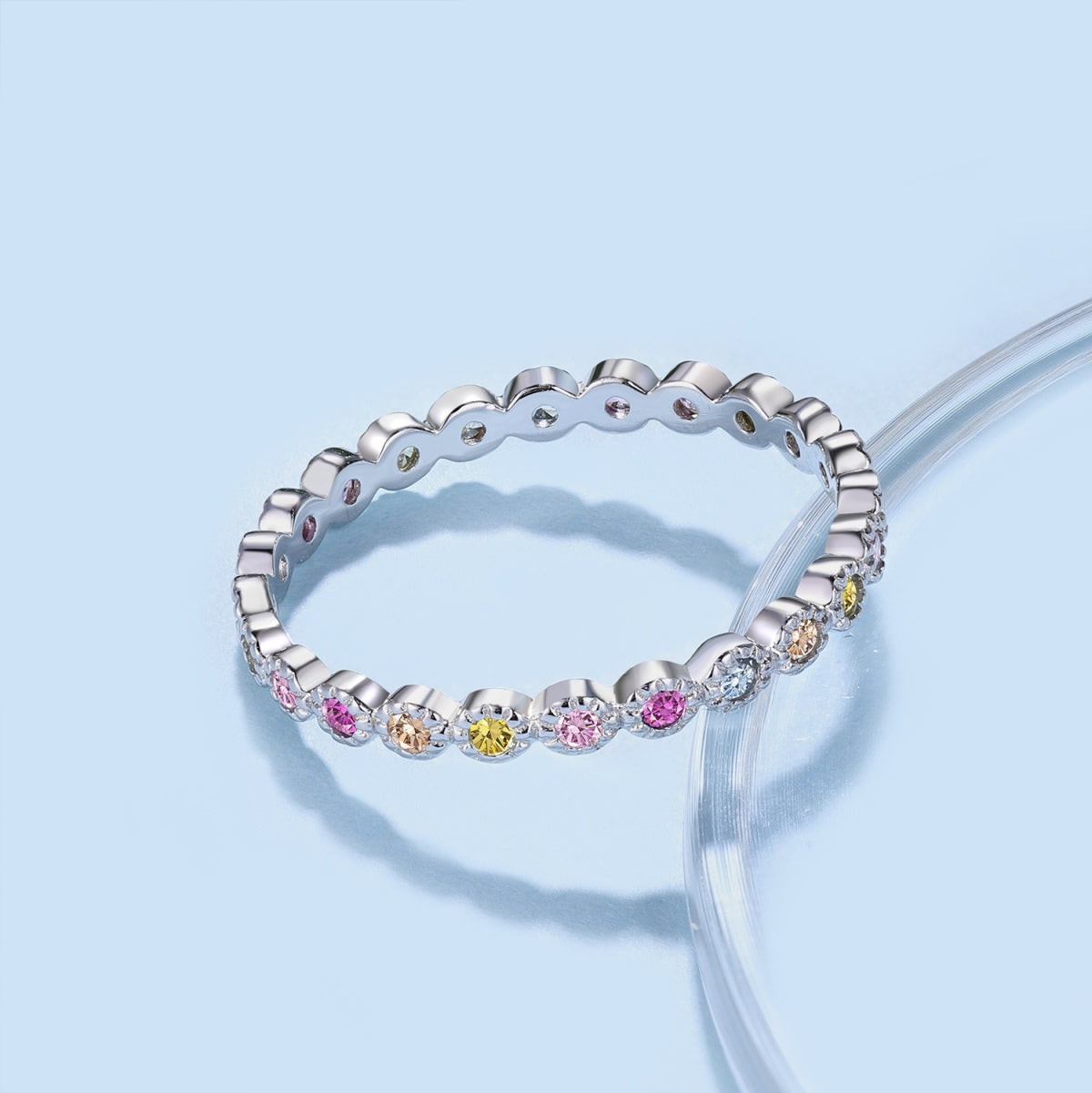 [Revel Jewelry]Radiant Sparkling Round Cut Daily Ring