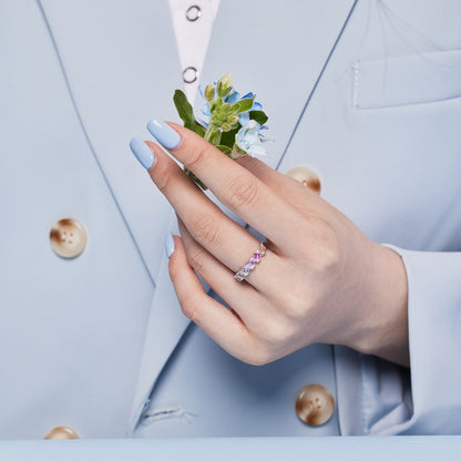 [Revel Jewelry]Delicate Vibrant Emerald Cut Daily Ring