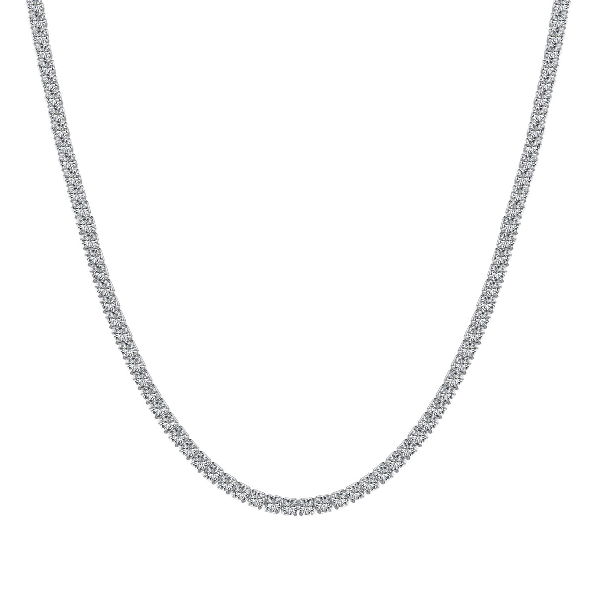 [Revel Jewelry]Delicate Round Shape Tennis Necklace