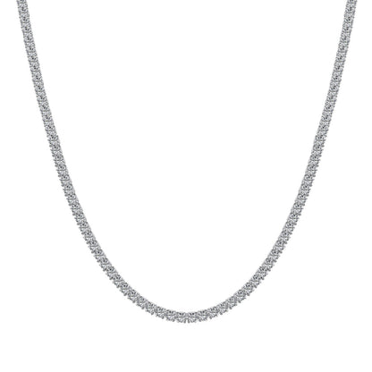 [Revel Jewelry]Delicate Round Shape Tennis Necklace