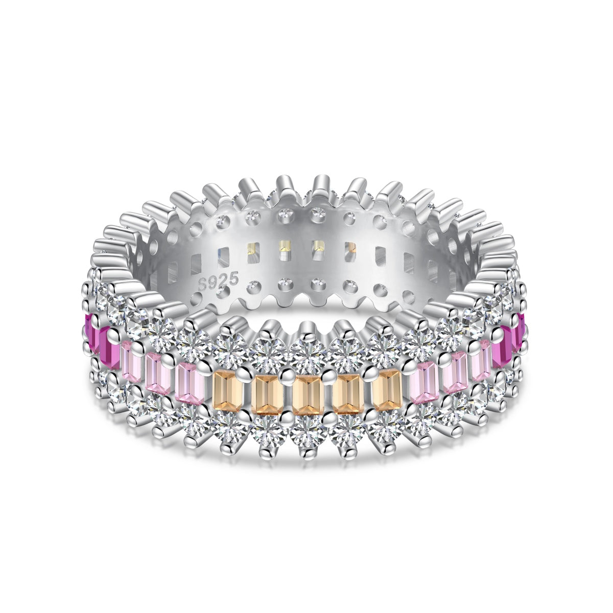 [Revel Jewelry]Auffälliger, farbenfroher Radiant-Schliff Alltagsring