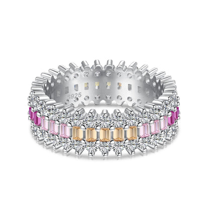 [Revel Jewelry]Auffälliger, farbenfroher Radiant-Schliff Alltagsring