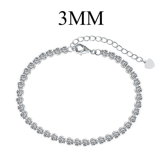 [Revel Jewelry]Ornate  Sparkling Round Cut Daily Bracelet