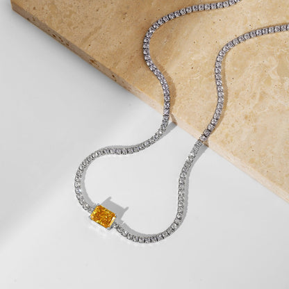 [Revel Jewelry]2.0 carat Ornate Emerald Cut Necklace
