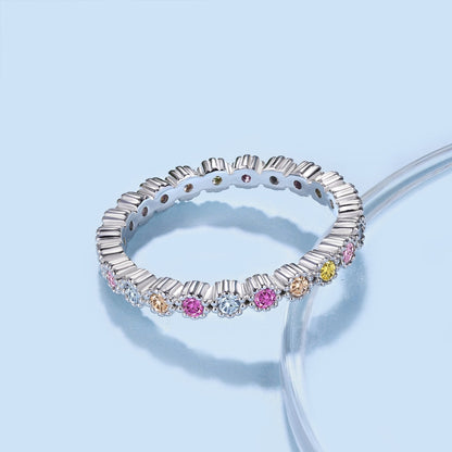 [Revel Jewelry]Unique Scintillating Round Cut Daily Ring