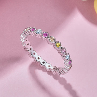 [Revel Jewelry]Unique Scintillating Round Cut Daily Ring