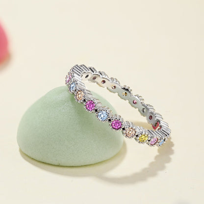 [Revel Jewelry]Unique Scintillating Round Cut Daily Ring