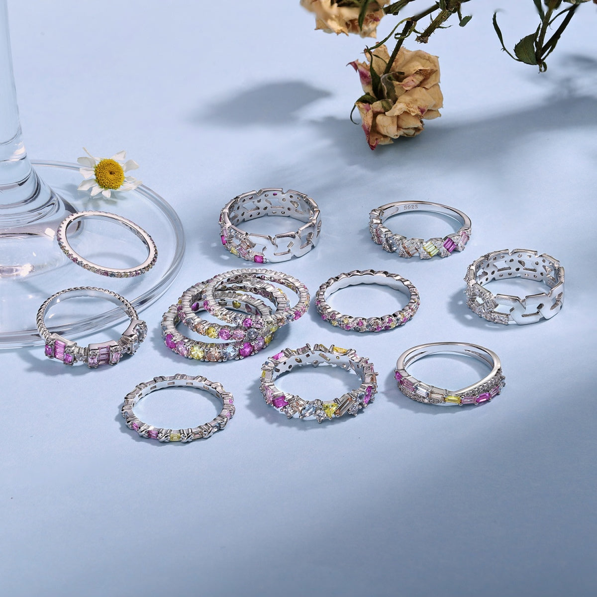[Revel Jewelry]Unique Scintillating Round Cut Daily Ring