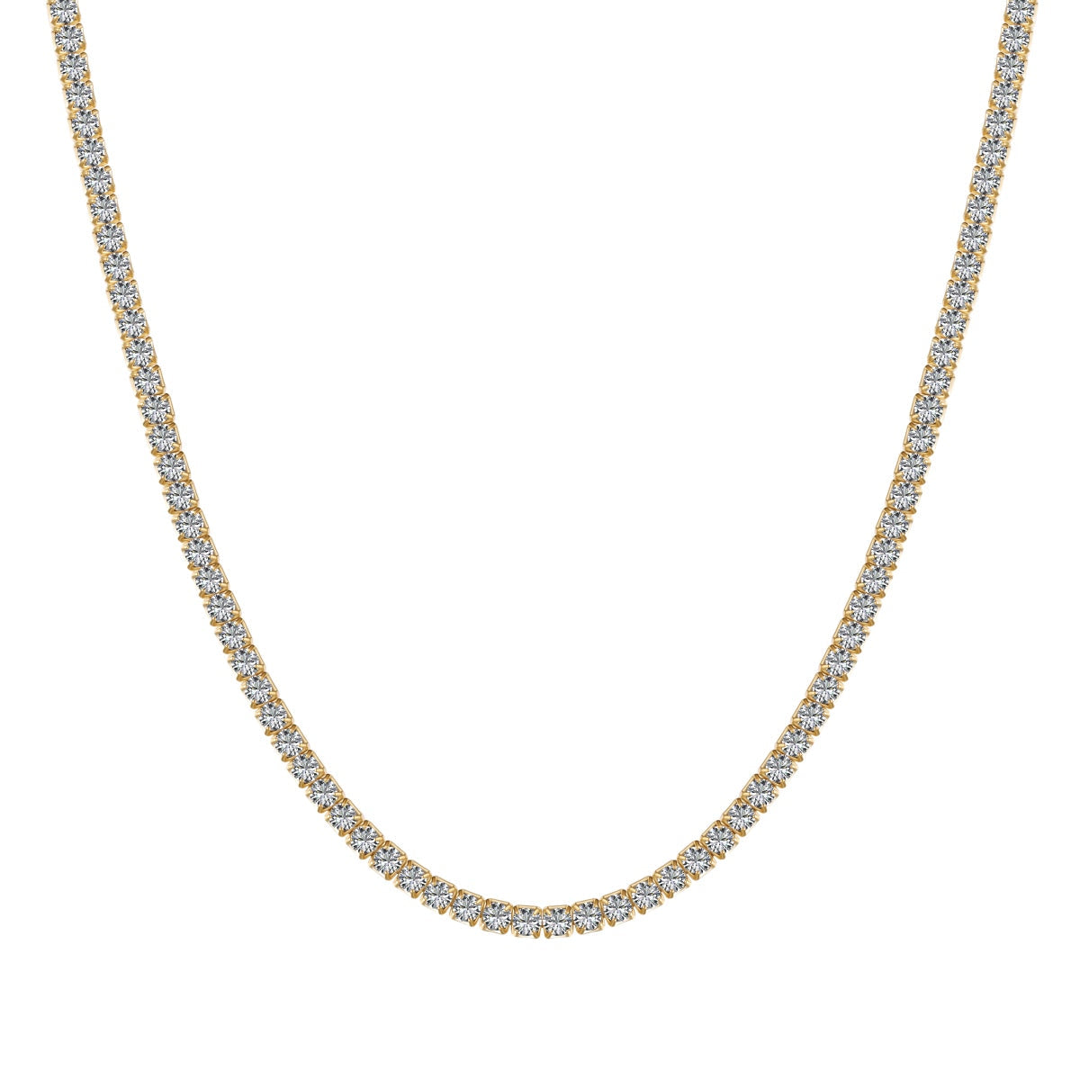 [Revel Jewelry]Delicate Round Shape Tennis Necklace