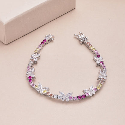 [Revel Jewelry]華やかな蝶の形のラウンドカットのデイリーブレスレット