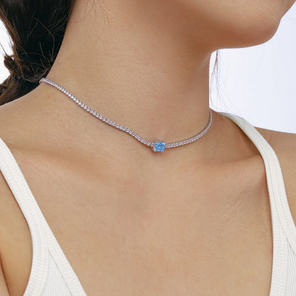 [Revel Jewelry]2.0 carat Ornate Emerald Cut Necklace