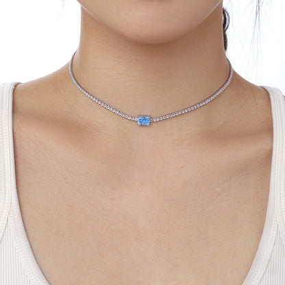 [Revel Jewelry]2.0 carat Ornate Emerald Cut Necklace