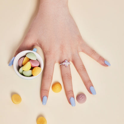 [Revel Jewelry]Luxurious Colorful Flower Shape Banquet Ring