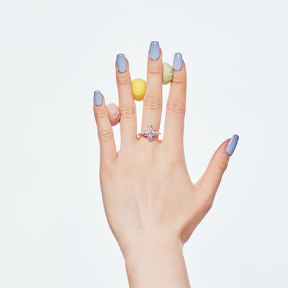 [Revel Jewelry]Luxurious Colorful Flower Shape Banquet Ring