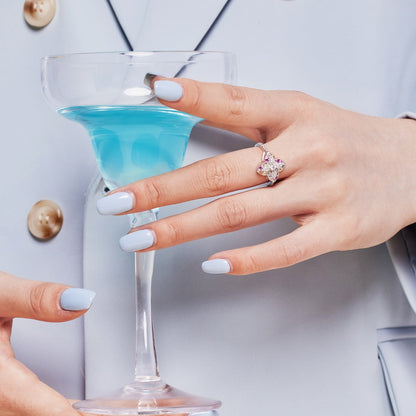 [Revel Jewelry]Luxurious Colorful Flower Shape Banquet Ring