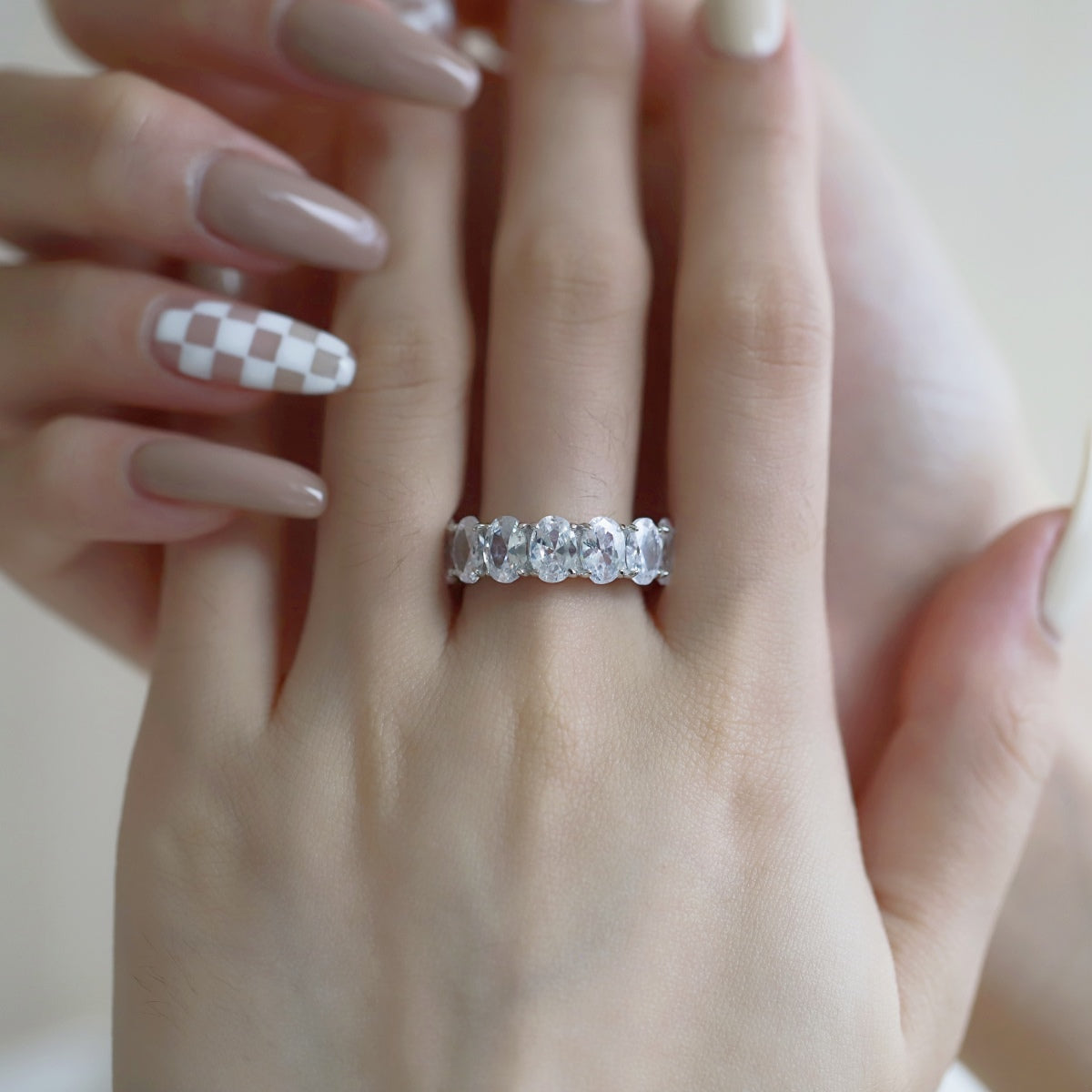 [Revel Jewelry]Dainty Elongated Cushion Cut Tennis Ring