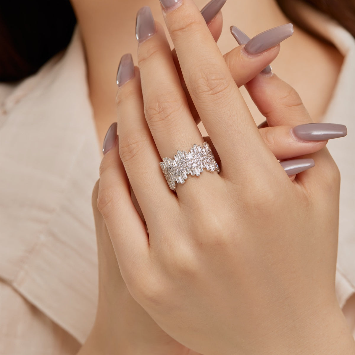 [Revel Jewelry]Luxuriöser bunter Ring mit Radiant-Schliff für jeden Tag
