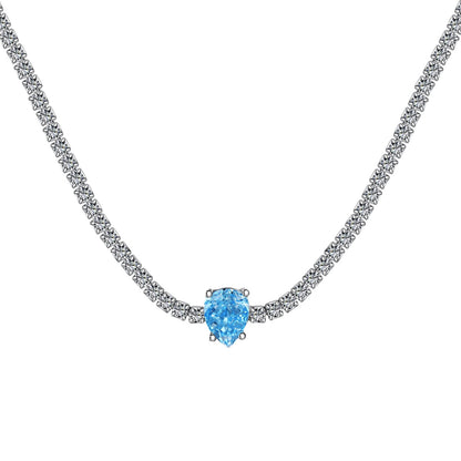 [Revel Jewelry]1.0 carat Unique Pear Cut Tennis Necklace