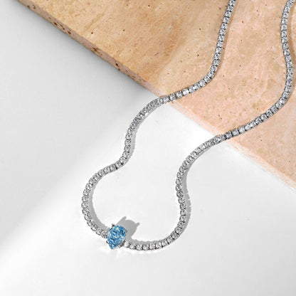 [Revel Jewelry]1.0 carat Unique Pear Cut Tennis Necklace