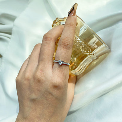 [Revel Jewelry]0.5 Carat CaratEternity Charming Heart Shape Lover Ring
