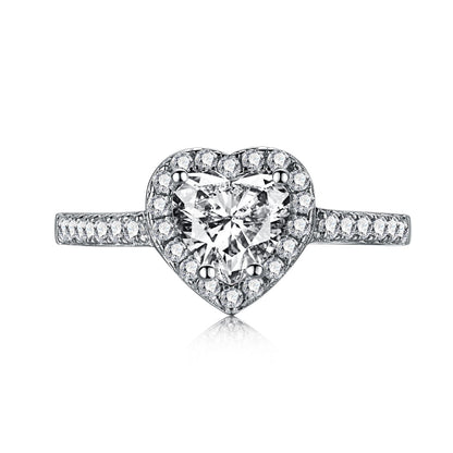 [Revel Jewelry]Eternity Splashy Romantic Heart Shape Lover Ring
