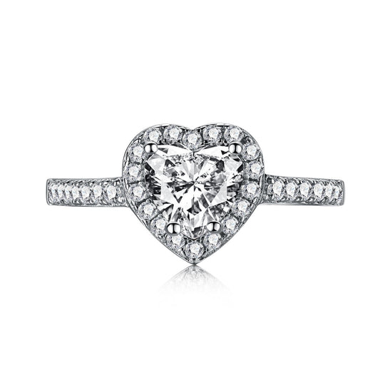 [Revel Jewelry]Eternity Splashy Romantic Heart Shape Lover Ring