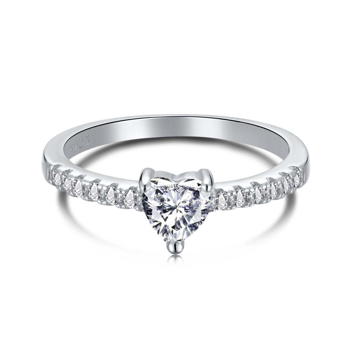 [Revel Jewelry]0.5 Carat CaratEternity Charming Heart Shape Lover Ring