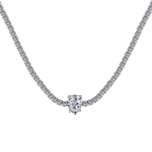 [Revel Jewelry]1.0 carat Unique Pear Cut Tennis Necklace
