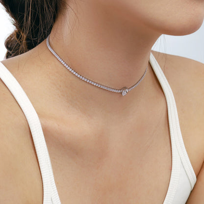 [Revel Jewelry]1.0 carat Unique Pear Cut Tennis Necklace
