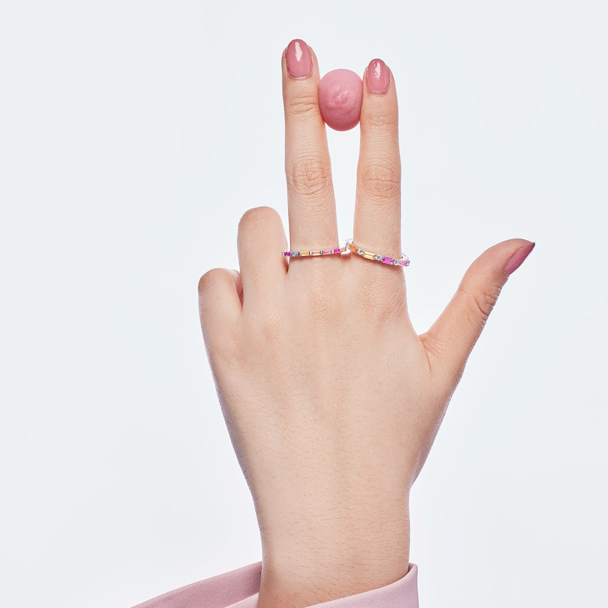 [Revel Jewelry]Exquisite Multicolored Emerald Cut Daily Ring