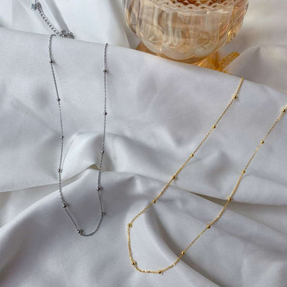 [Revel Jewelry]Small Bead Clavicle Chain Simple Necklace