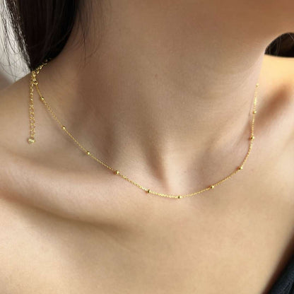 [Revel Jewelry]Small Bead Clavicle Chain Simple Necklace