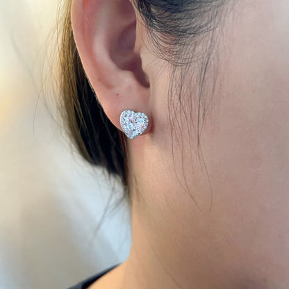 [Revel Jewelry]Sparkling Heart Shape Lover Earrings