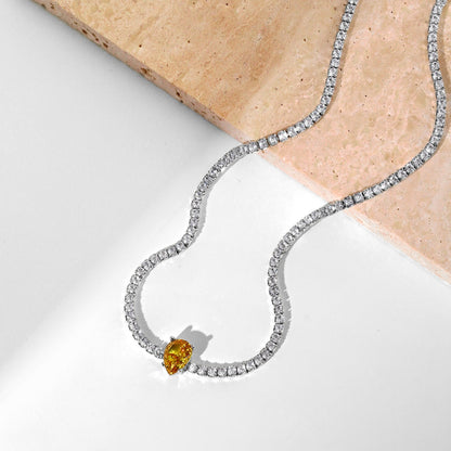 [Revel Jewelry]1.0 carat Unique Pear Cut Tennis Necklace