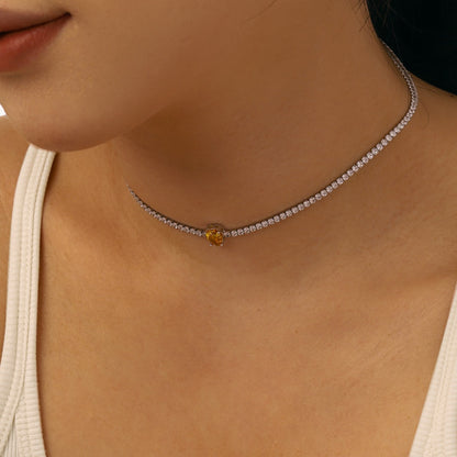 [Revel Jewelry]1.0 carat Unique Pear Cut Tennis Necklace